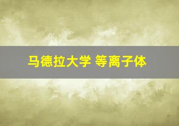 马德拉大学 等离子体